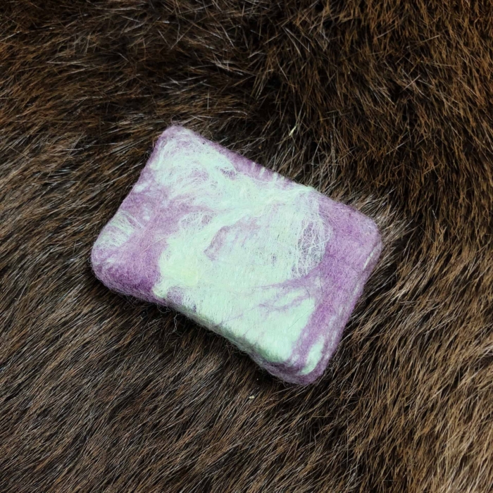 Olive oil soap with activated carbon teal purple
