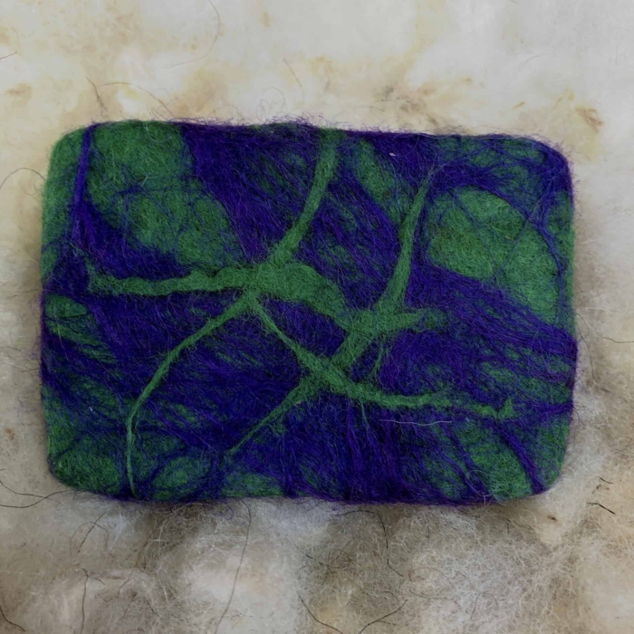 Olive oil soap with hemp oil in blue-green